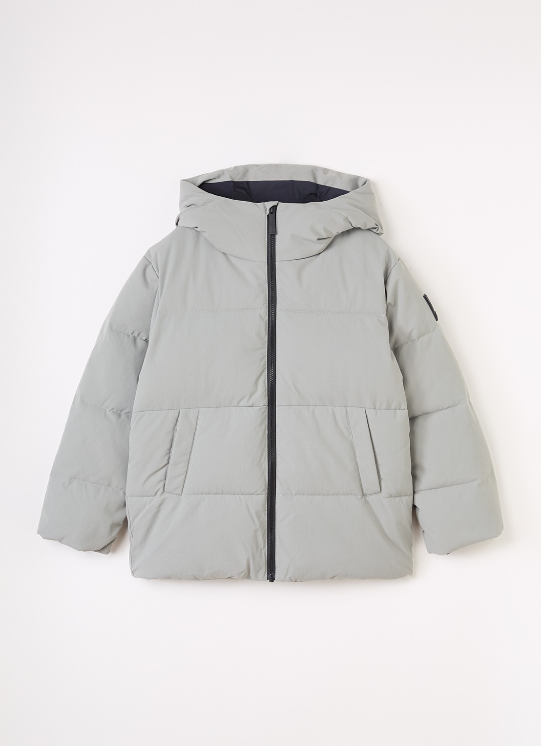Molo Hilo pufferjack met capuchon - voorkant 2 grijs