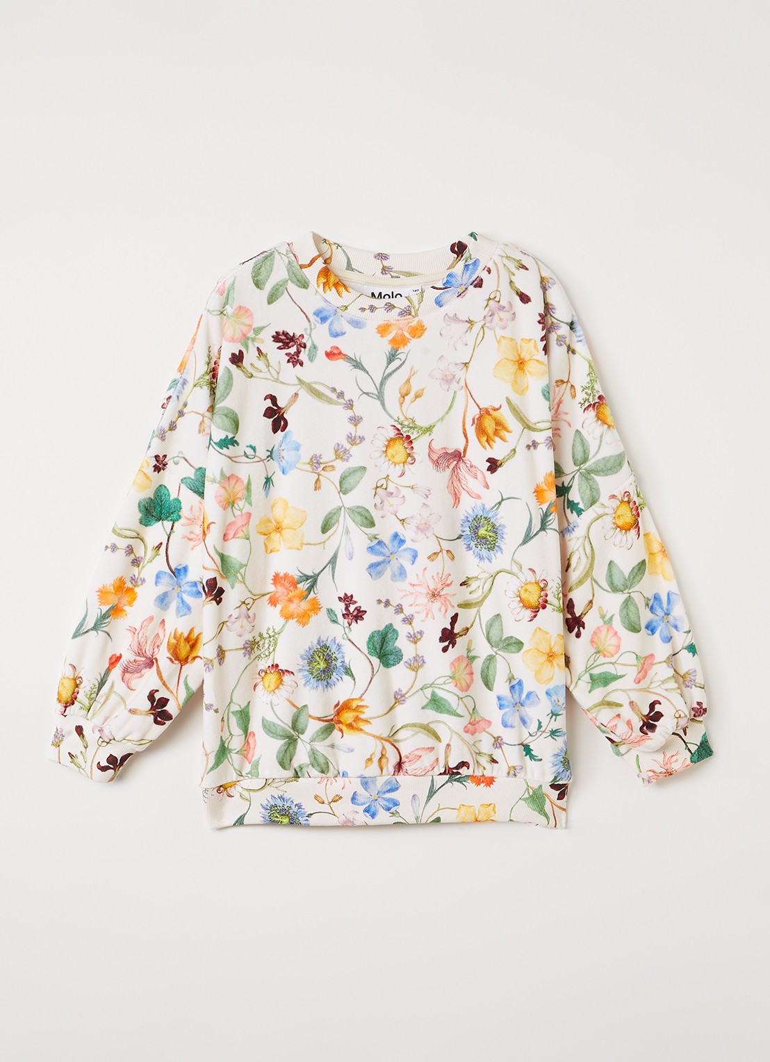Molo Marika sweater met bloemenprint - voorkant 2 gebroken wit