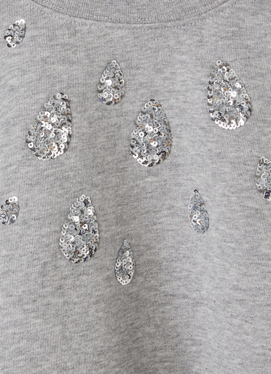 Molo Miki sweater met pailletten - detail grijsmele