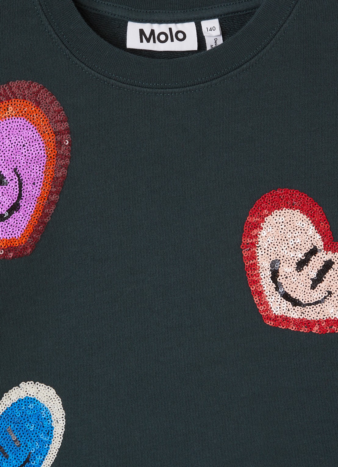 Molo Miki sweater met pailletten - detail 3 groen