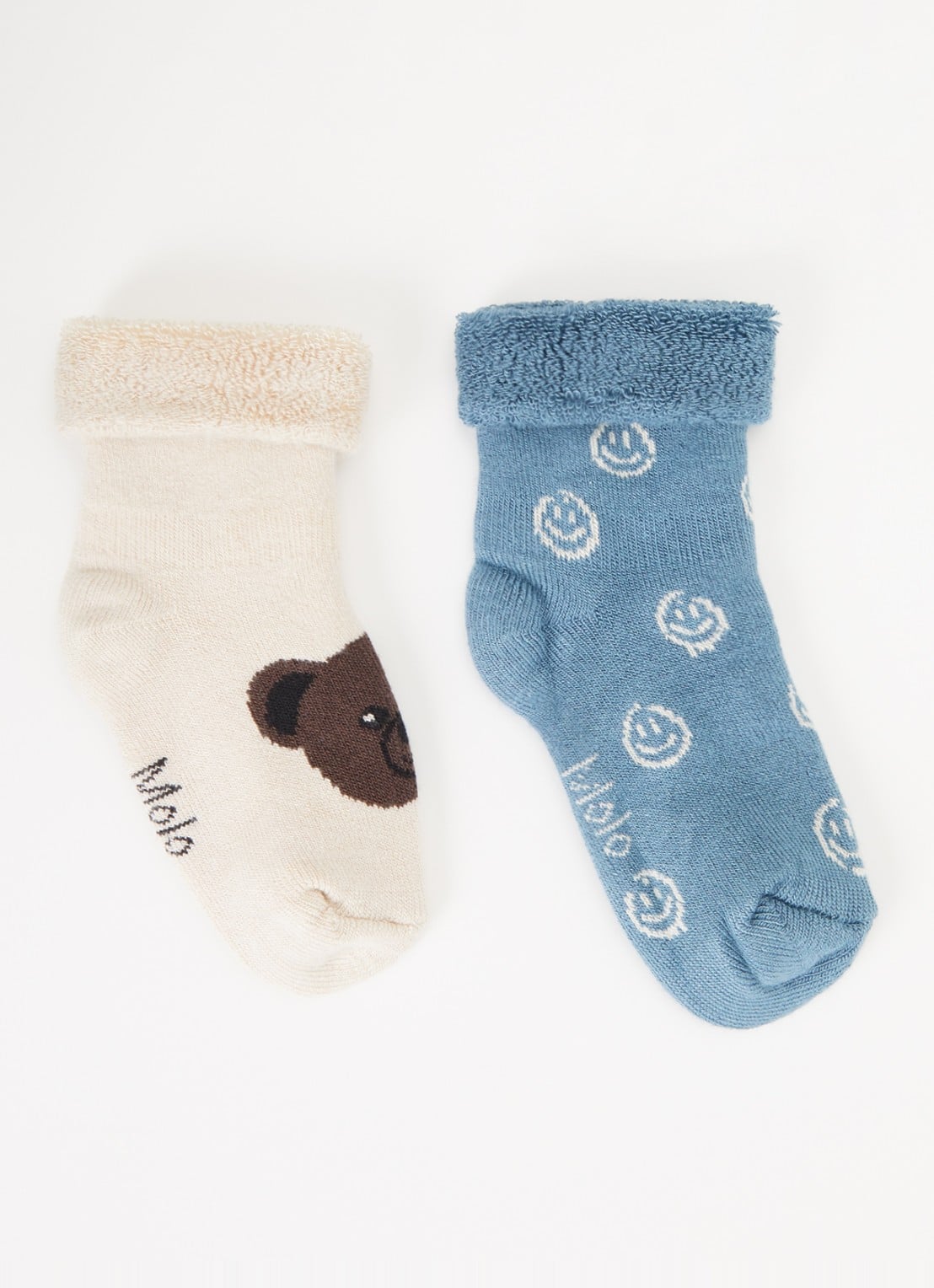 Molo Nodda sokken met print - voorkant blauw