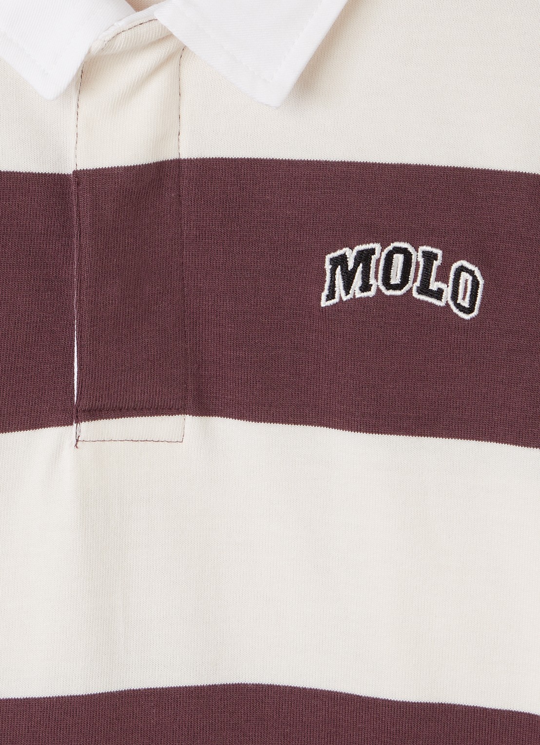 Molo Relz polo met streepprint - detail roze