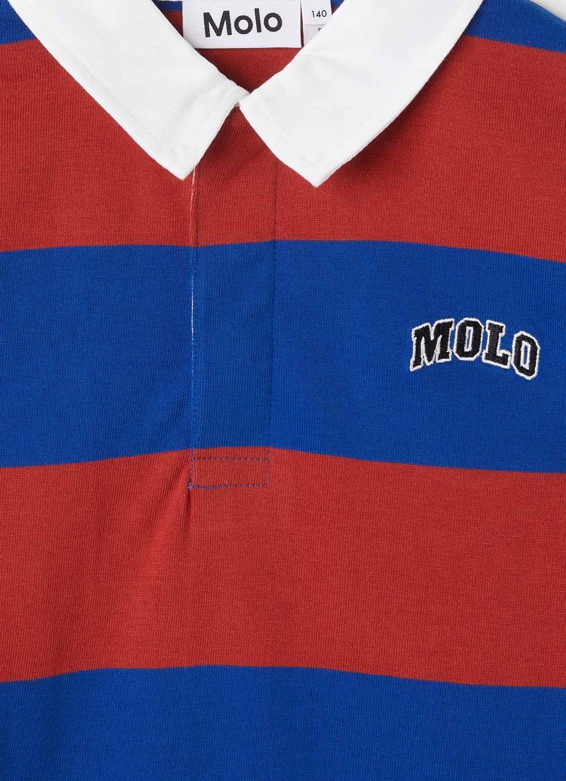 Molo Relz polo met streepprint - detail 3 rood