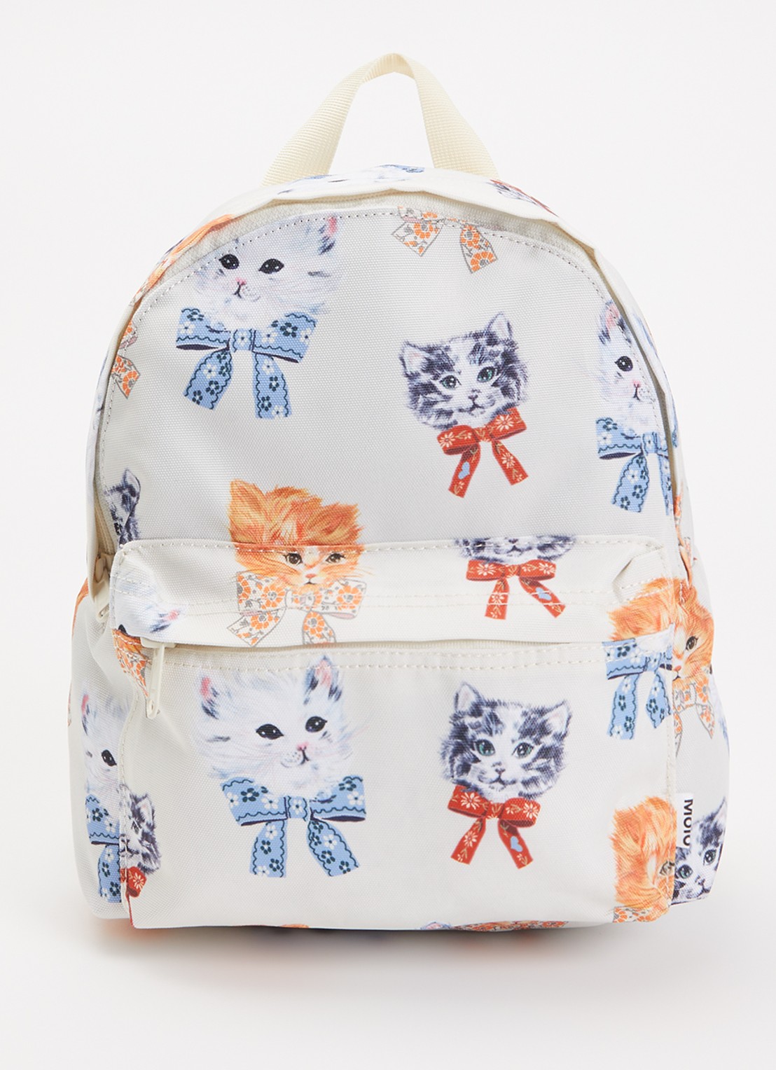 Molo Retro Kittens rugzak met print - voorkant vanillegeel