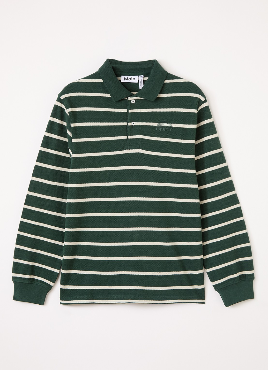 Molo Rey polo met streepprint - voorkant groen