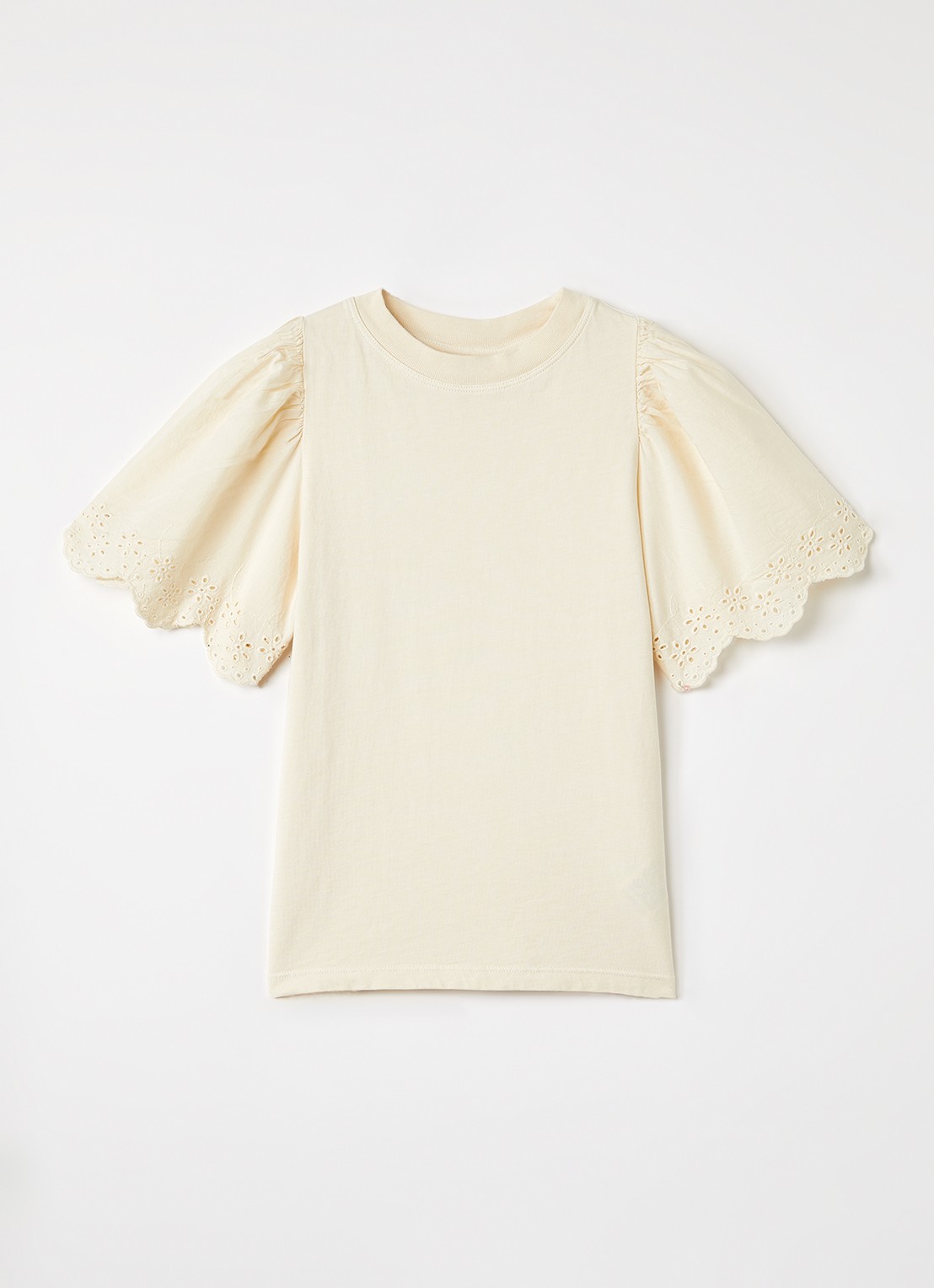 Molo Ritza T-shirt met broderie - voorkant ivoor