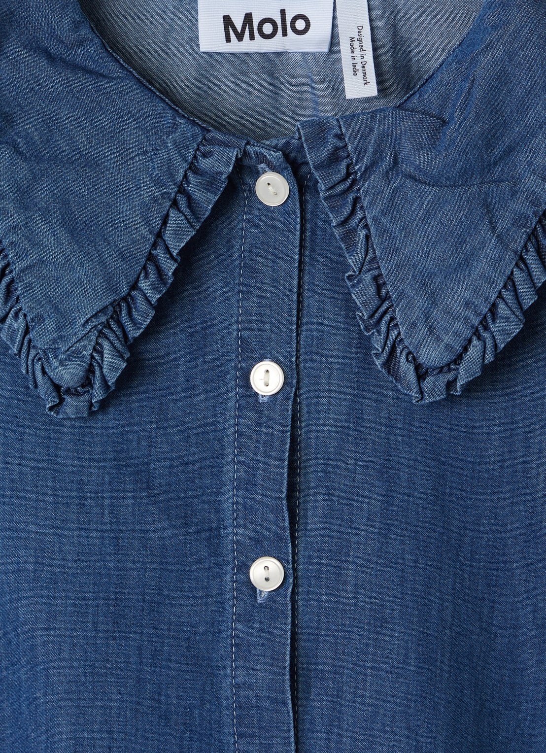 Molo Robbin blouse van chambray - detail indigo