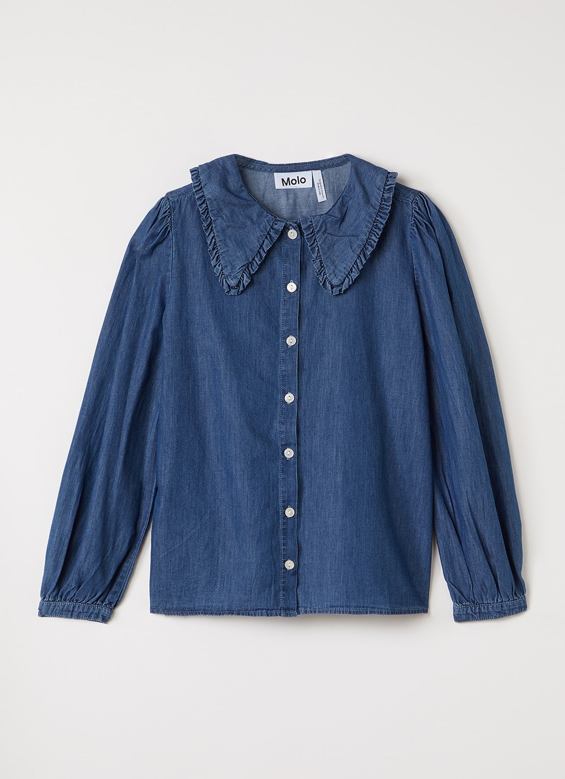 Molo Robbin blouse van chambray - voorkant 2 indigo