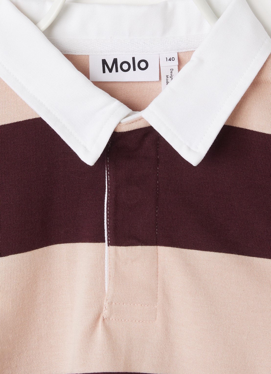 Molo Rozalia polo met streepprint - detail 3 cranberryrood