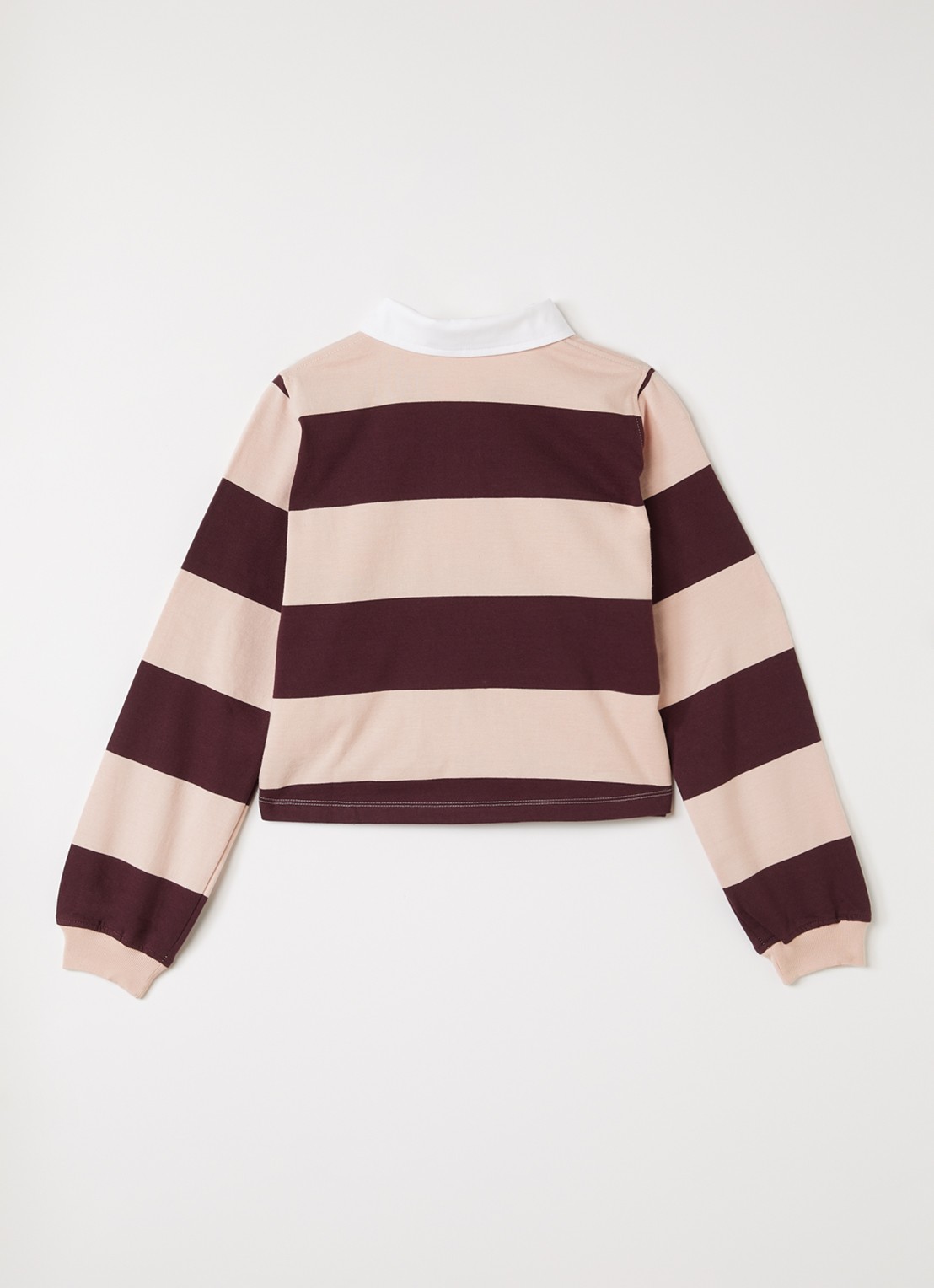 Molo Rozalia polo met streepprint - voorkant 2 cranberryrood