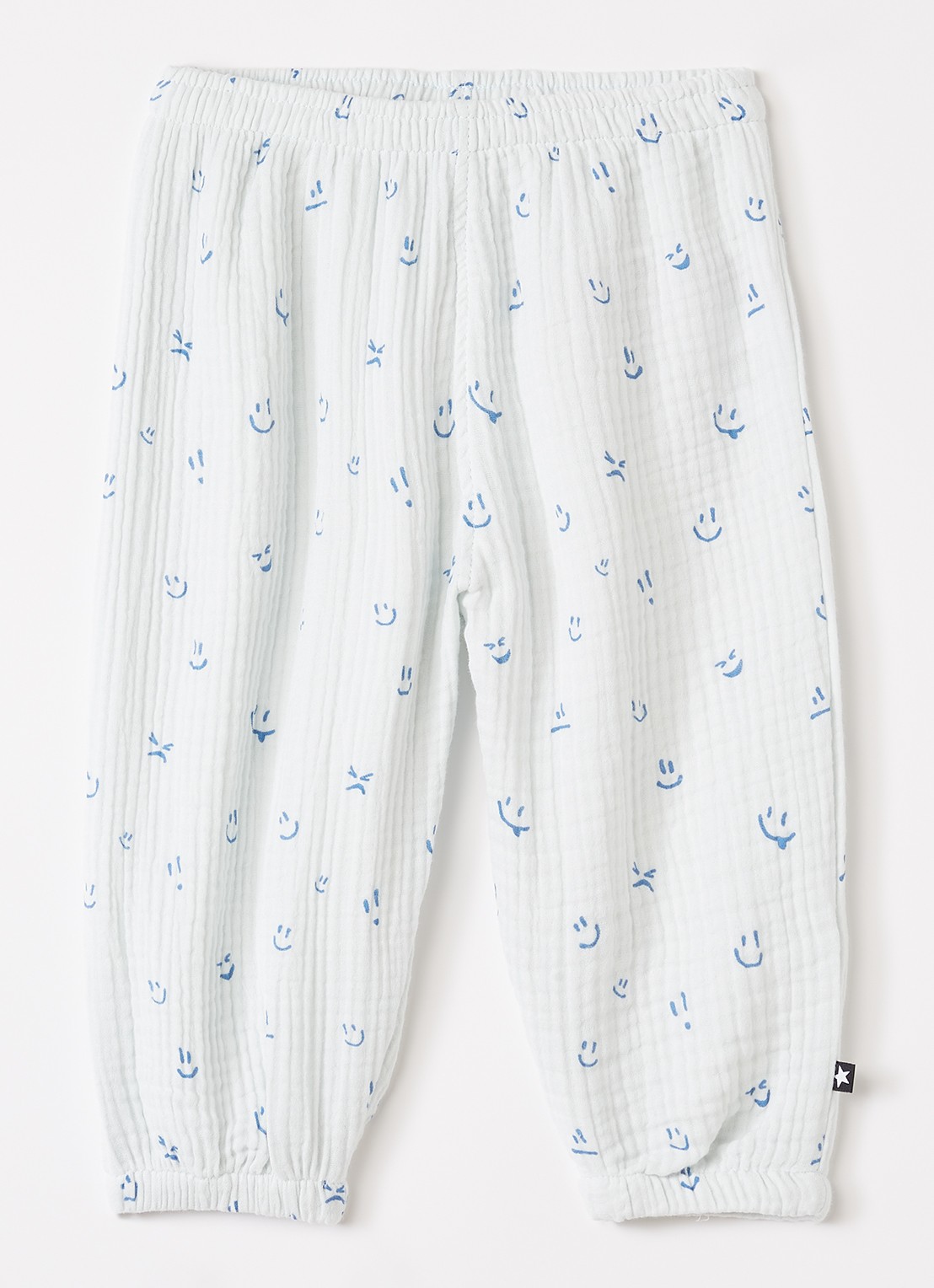 Molo Serene tapered fit broek met print - voorkant 2 lichtblauw