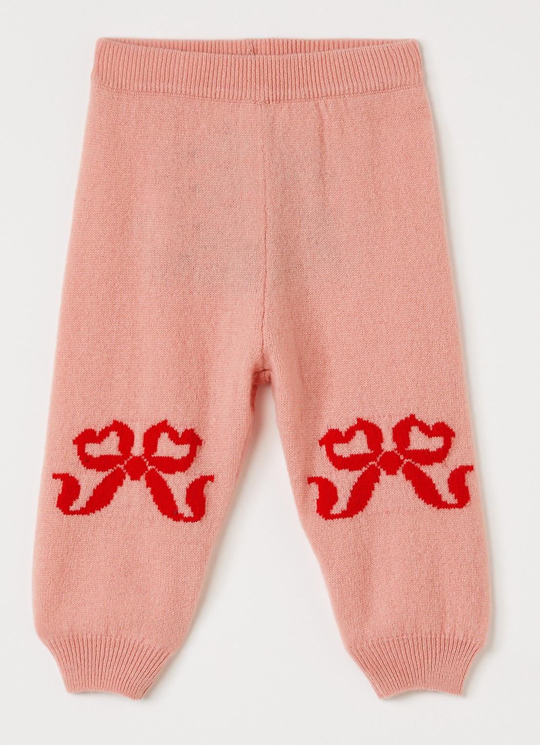 Molo Solana tapered fit babybroek van wol - voorkant lichtroze