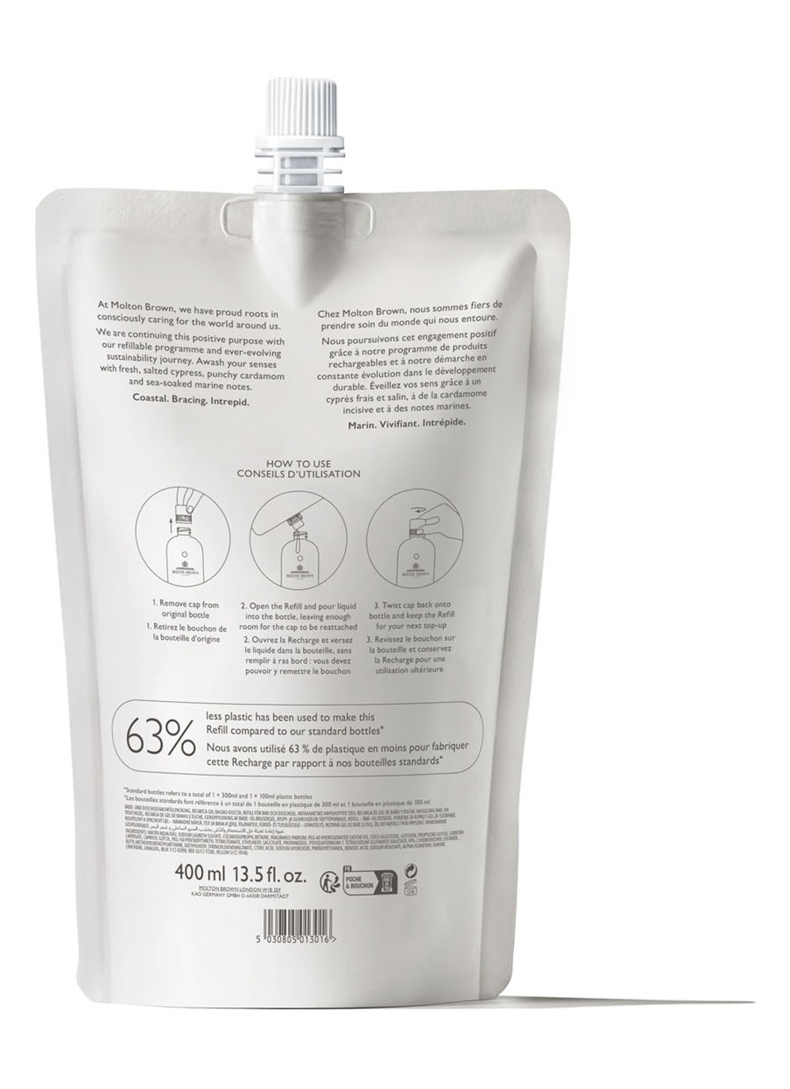 Molton Brown Coastal Cypress & Sea Fennel Bath & Shower Gel Refill - bad- en douchegel navulling - voorkant 3 undefined