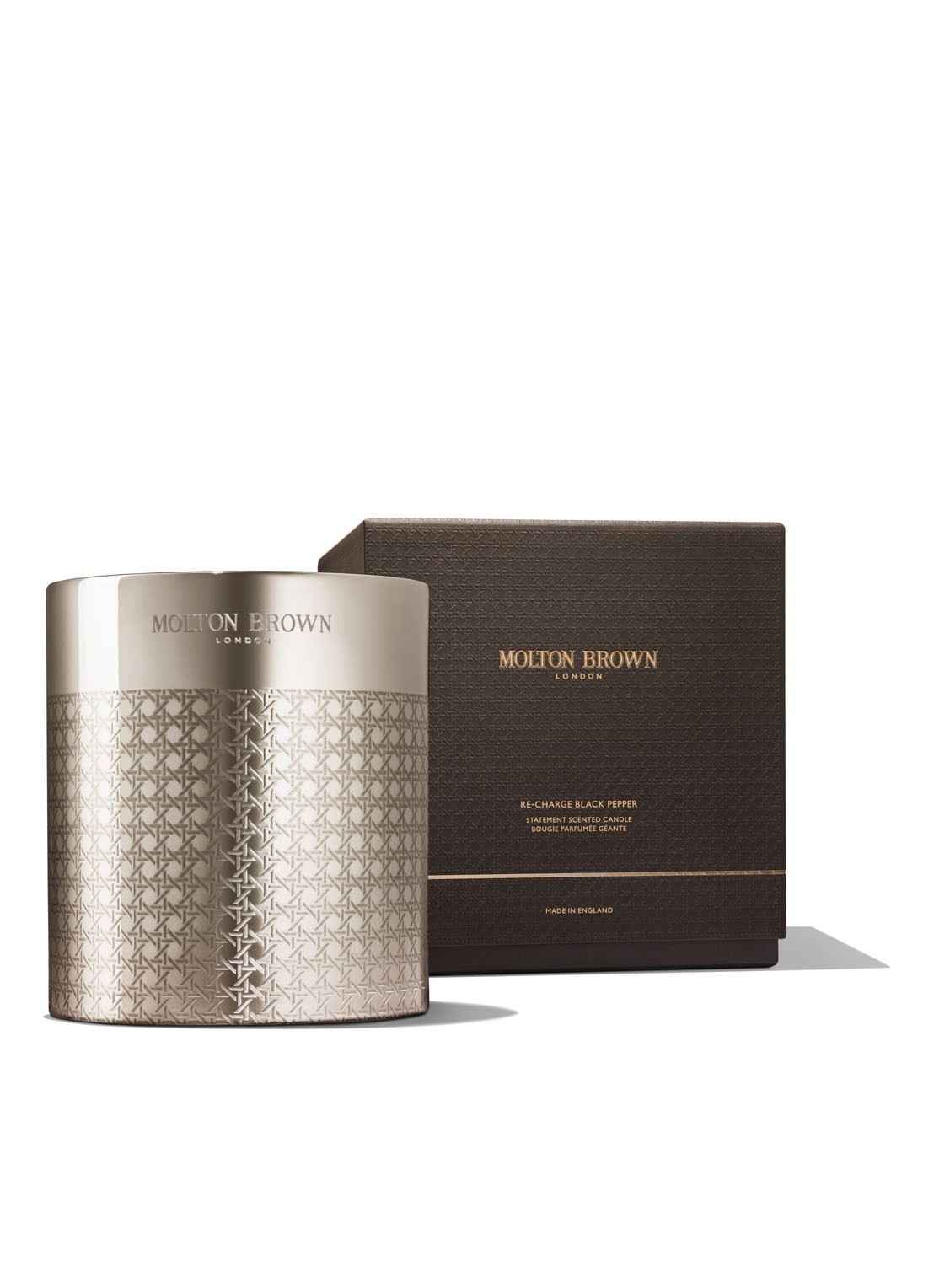 Molton Brown Re-Charge Black Pepper Statement Scented Candle - geurkaars 1700 gram - voorkant 2 undefined