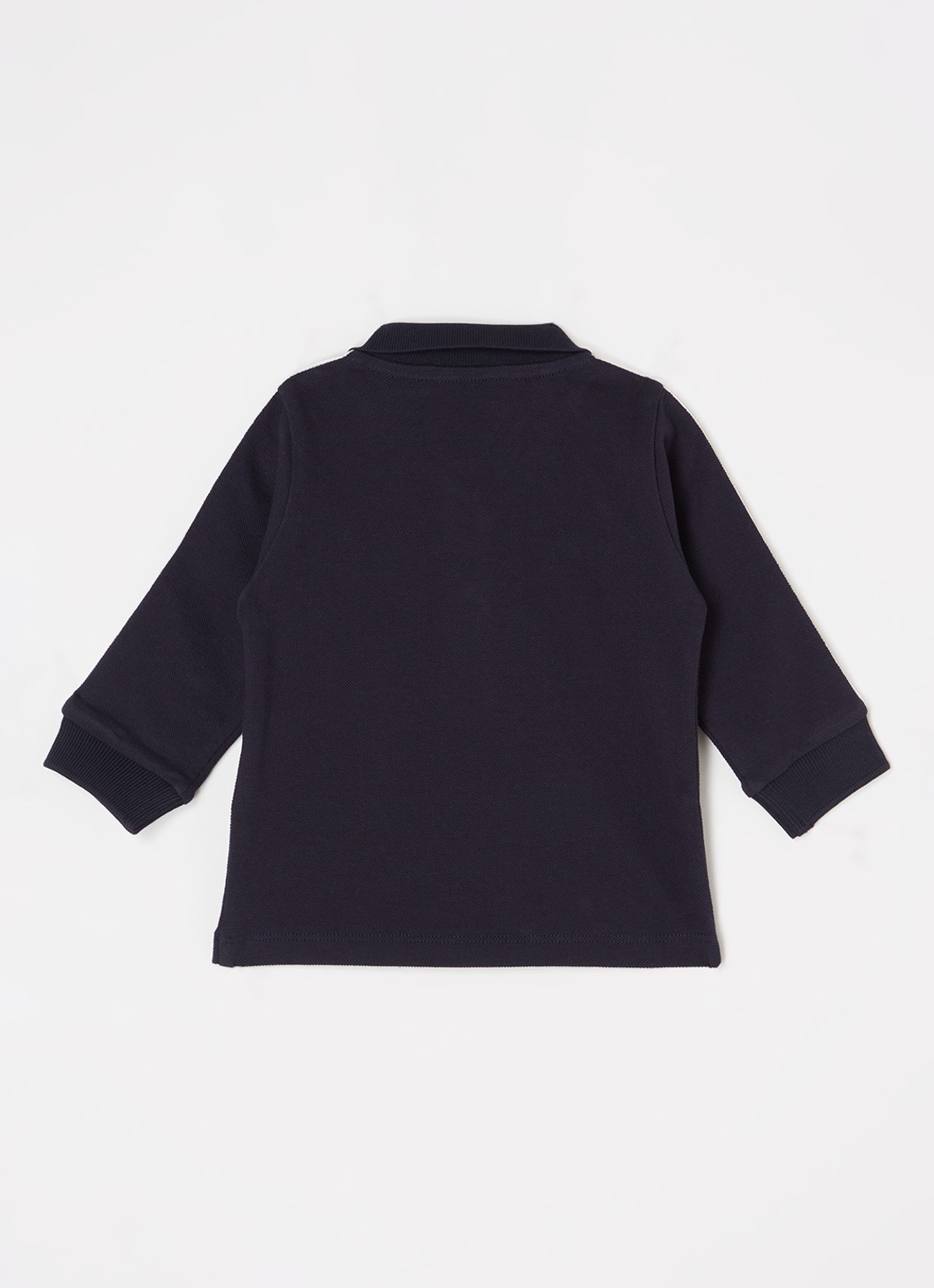Moncler 8496F polo van pique katoen met logo - voorkant 2 donkerblauw