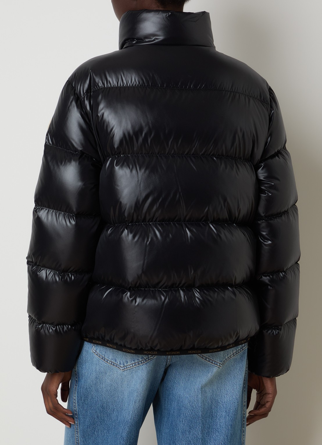 Moncler Abbadia puffer jack met donsvulling en ritszakken - achterkant 6 zwart