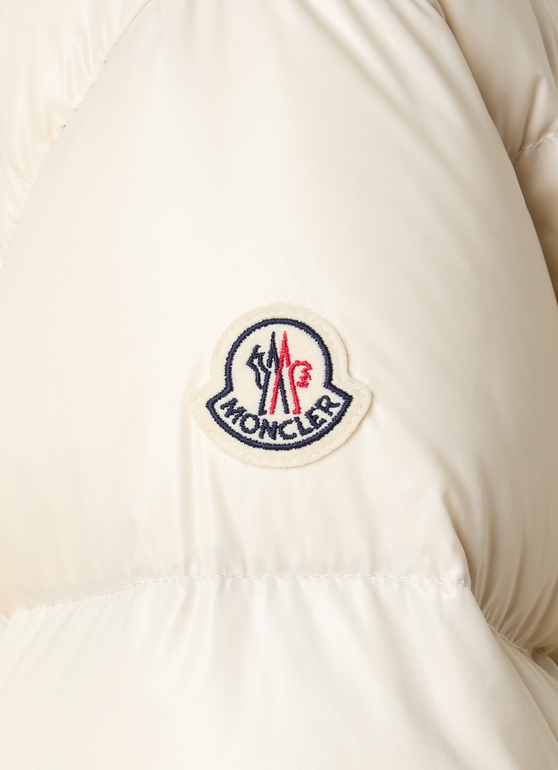 Moncler Abbadia puffer jack met donsvulling en ritszakken - detail 3 beige