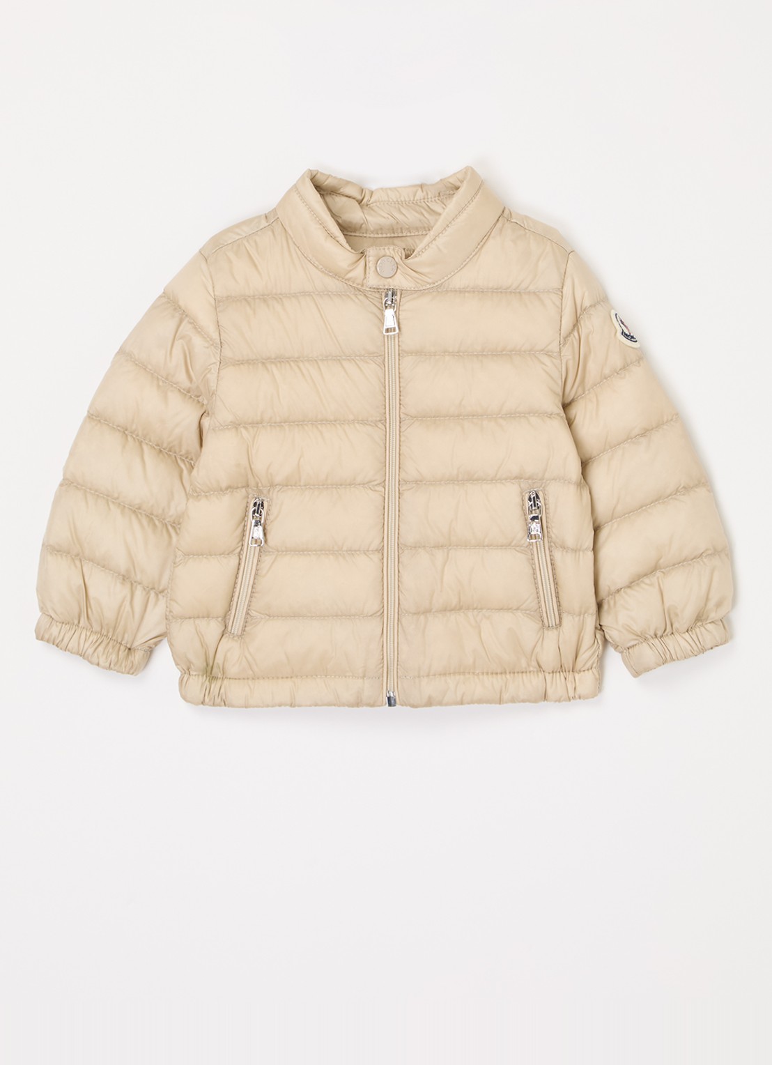Moncler Acorus gewatteerde jas met donsvulling - voorkant zand