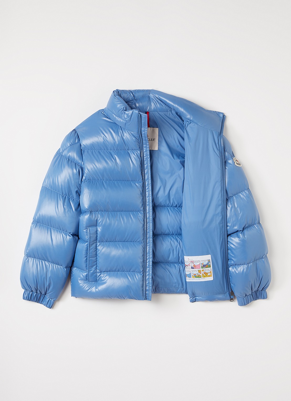 Moncler Alaxios pufferjack met donsvulling en steekzakken - voorkant 3 lichtblauw