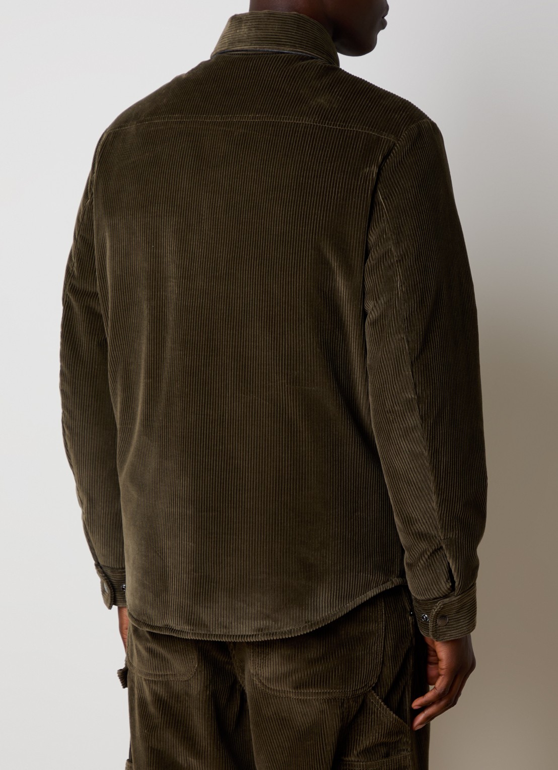 Moncler Ambroisie gewatteerd jack van corduroy met donsvulling - achterkant 6 bronsgroen