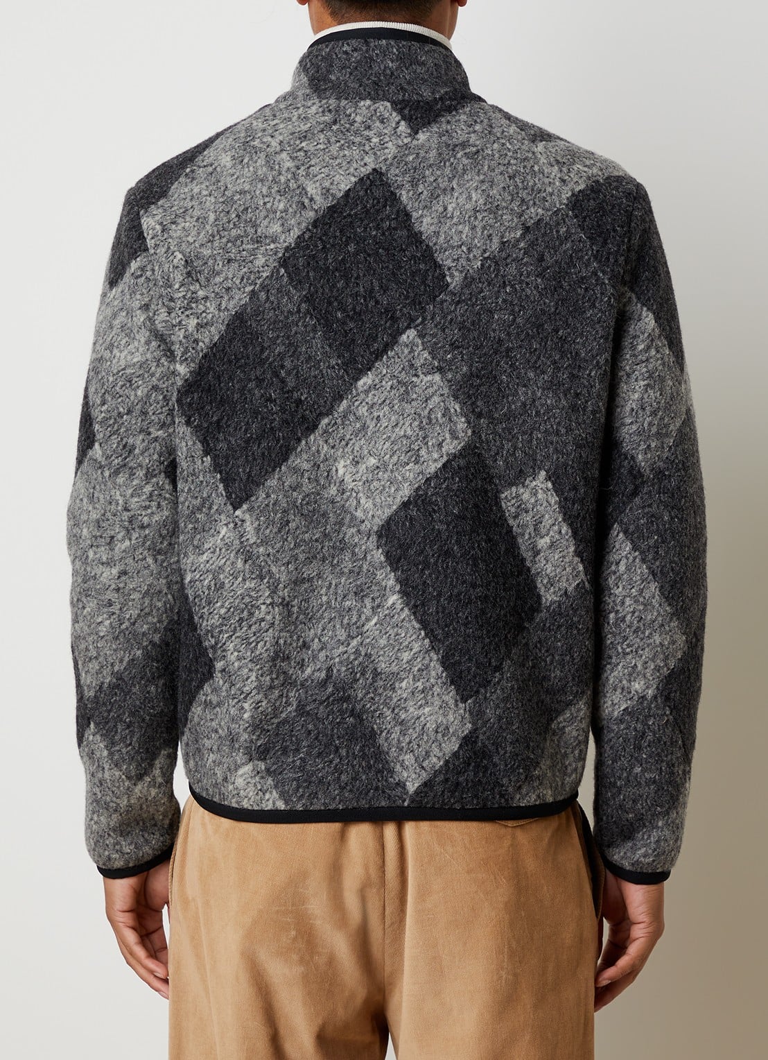Moncler Argyle jack in wolblend met ritszakken - achterkant antraciet
