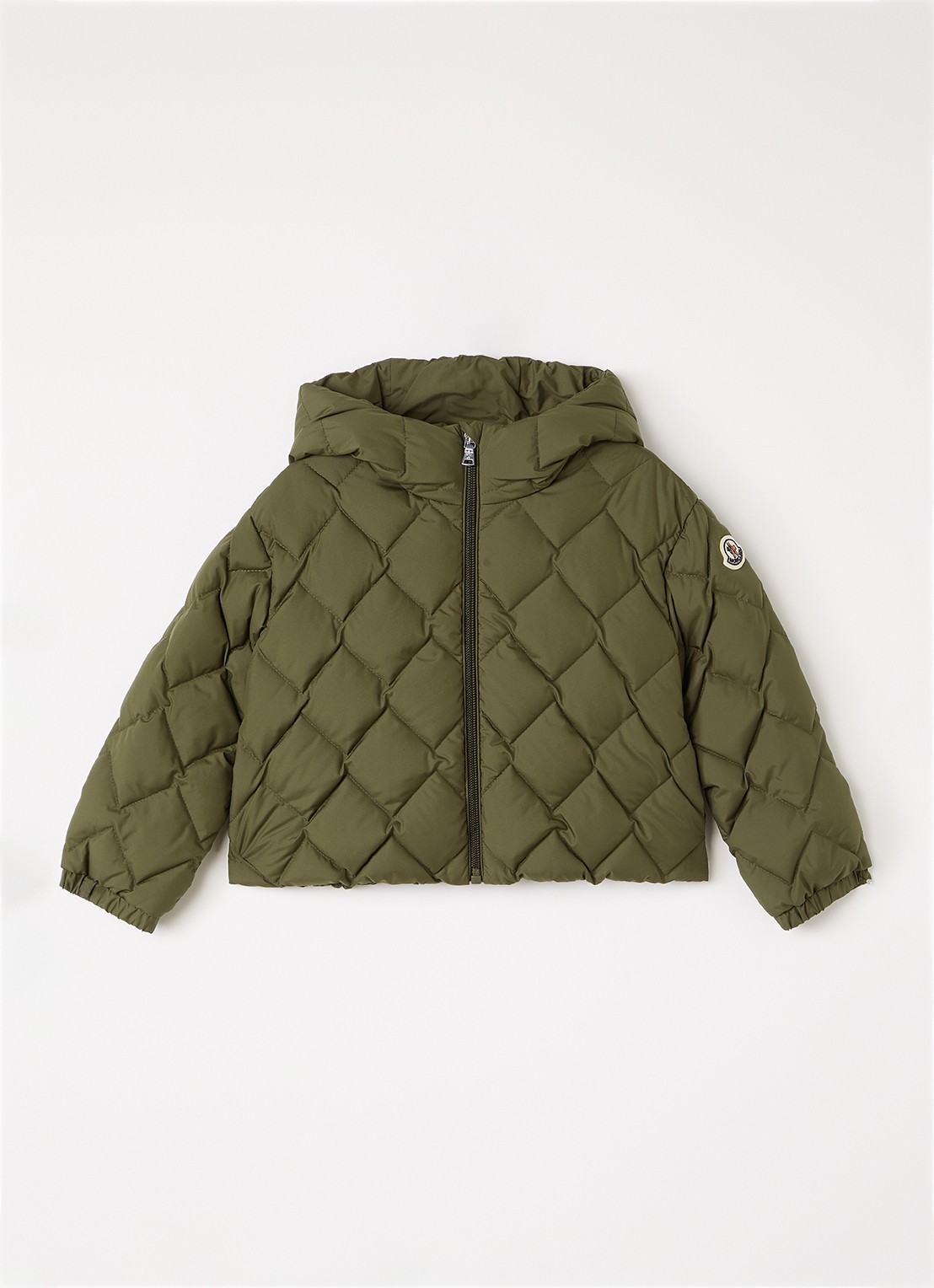 Moncler Ava pufferjack met donsvulling - voorkant groen