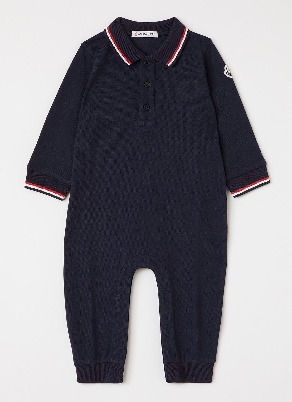 Moncler Babypak met kraag - voorkant donkerblauw