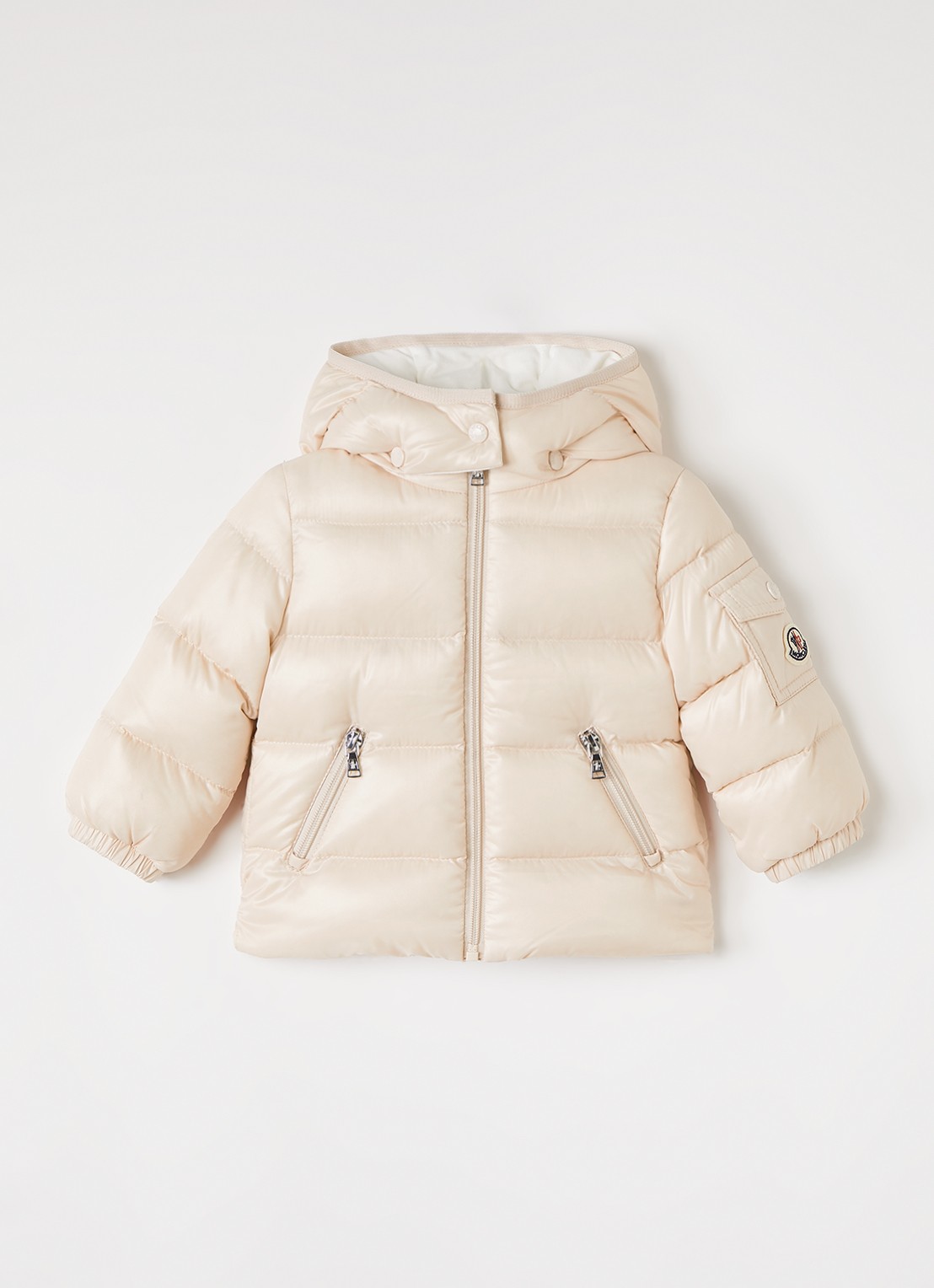 Moncler Bady gewatteerd jack met donsvulling - voorkant 2 creme