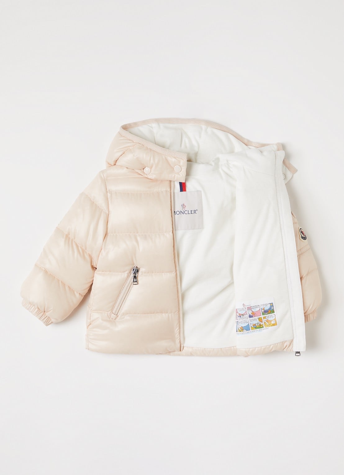 Moncler Bady gewatteerd jack met donsvulling - voorkant 3 creme