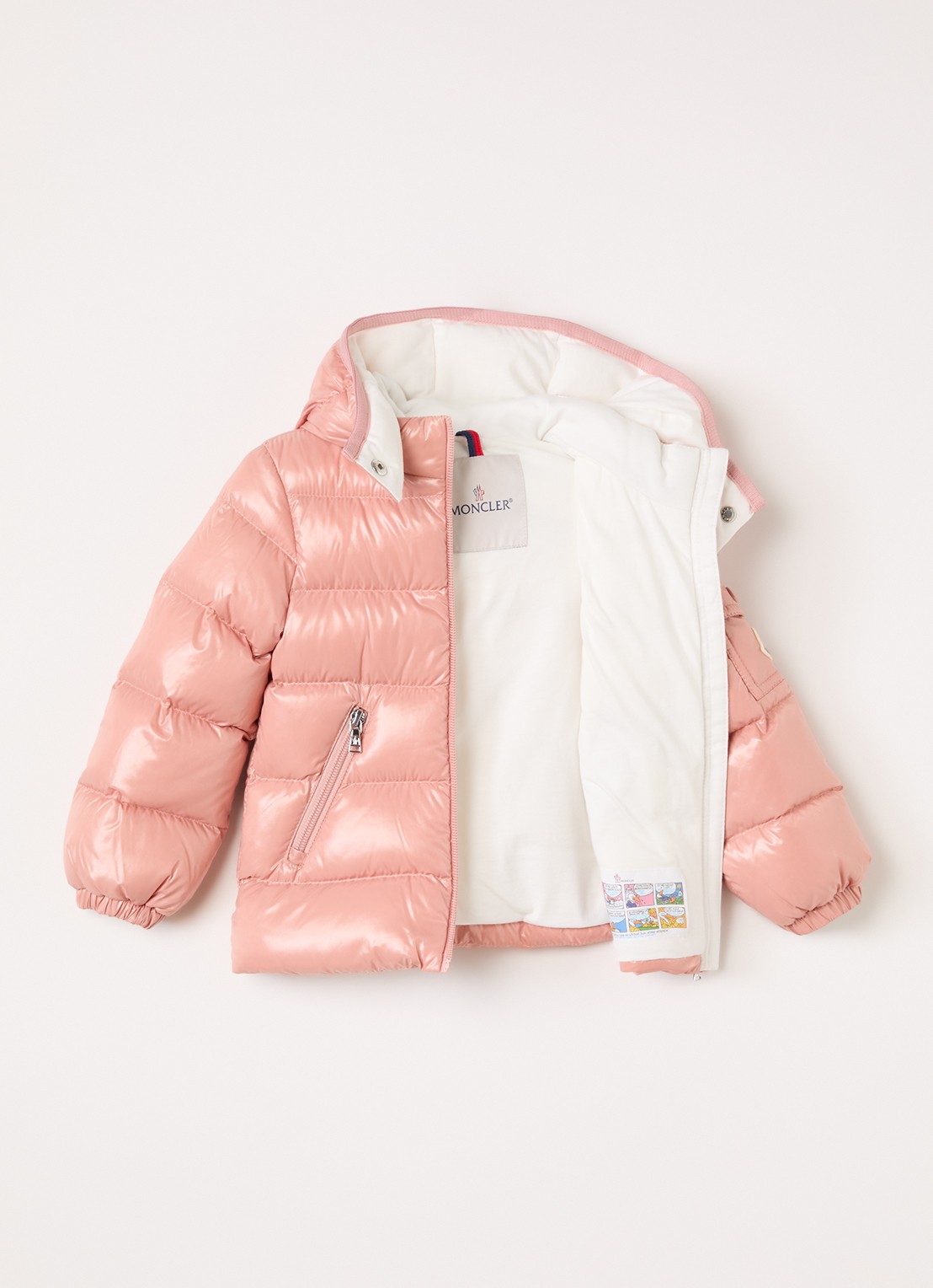 Moncler Bady puffer jack met donsvulling - voorkant 2 oudroze