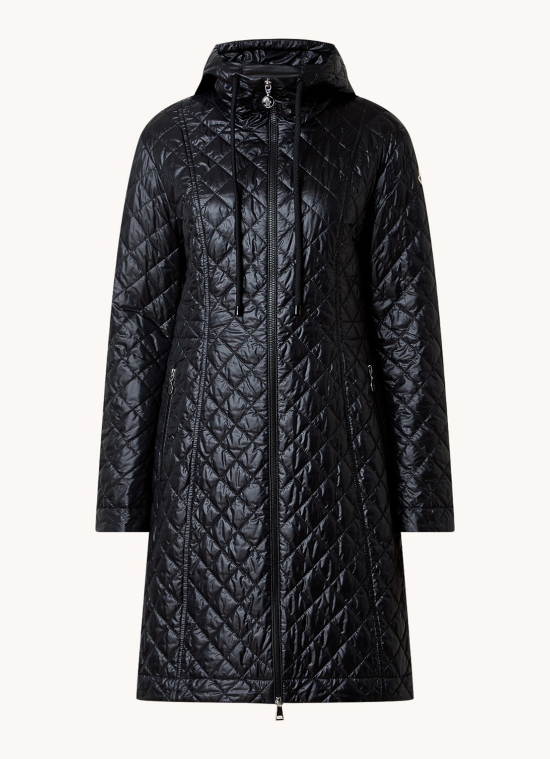 Moncler Bagnac gewatteerde jas met donsvulling en quilt patroon - voorkant 5 zwart
