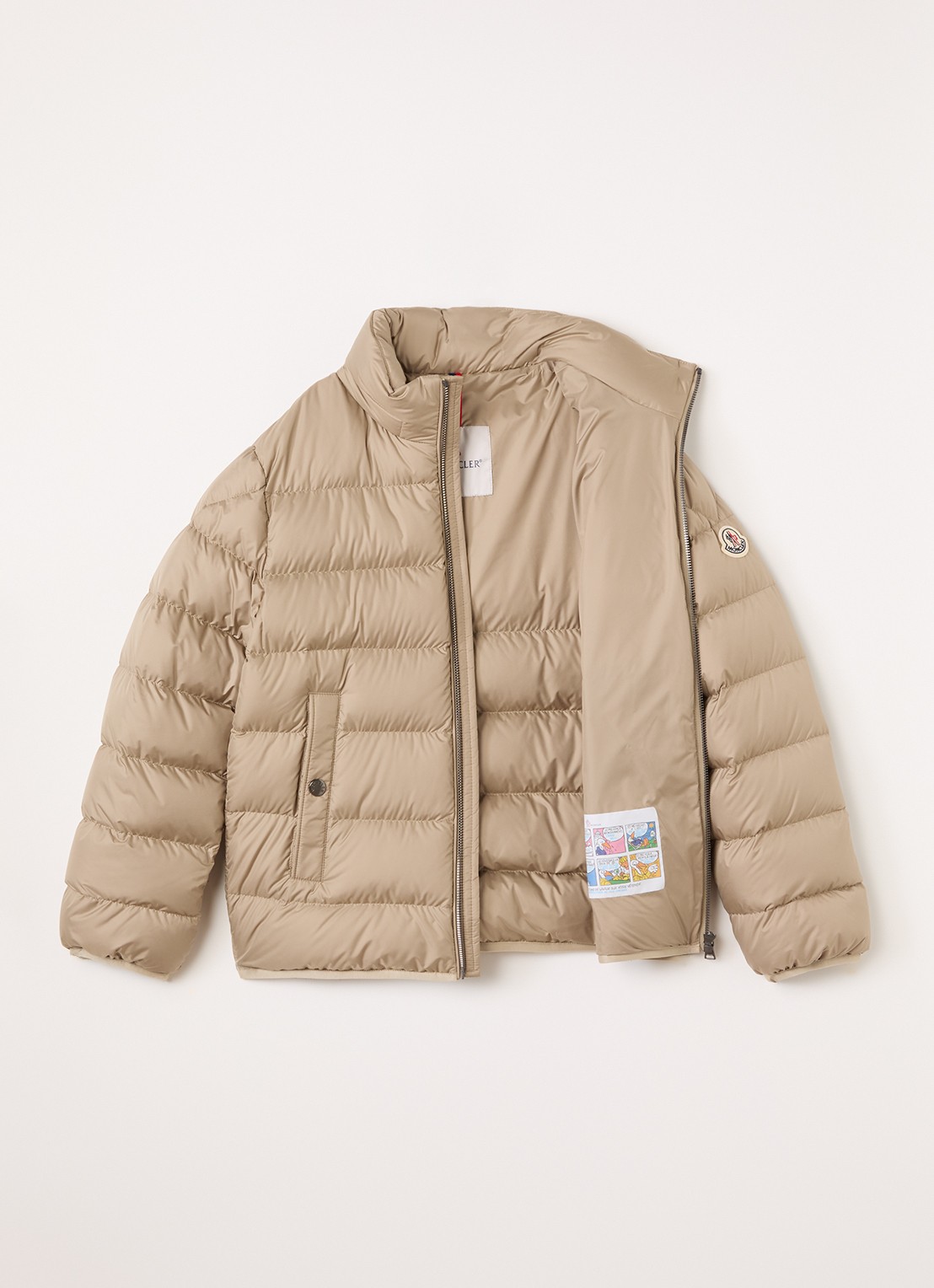 Moncler Bajan puffer jack met donsvulling - voorkant 2 beige