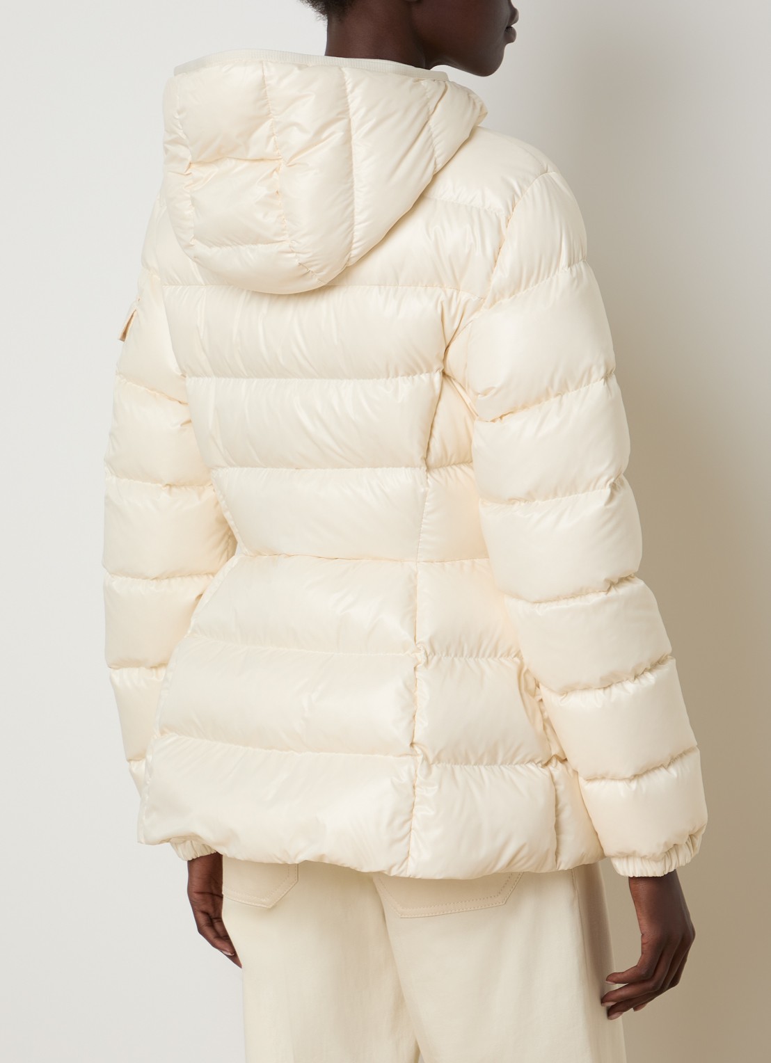Moncler Barante gewatteerd jack met donsvulling en capuchon - achterkant 6 creme