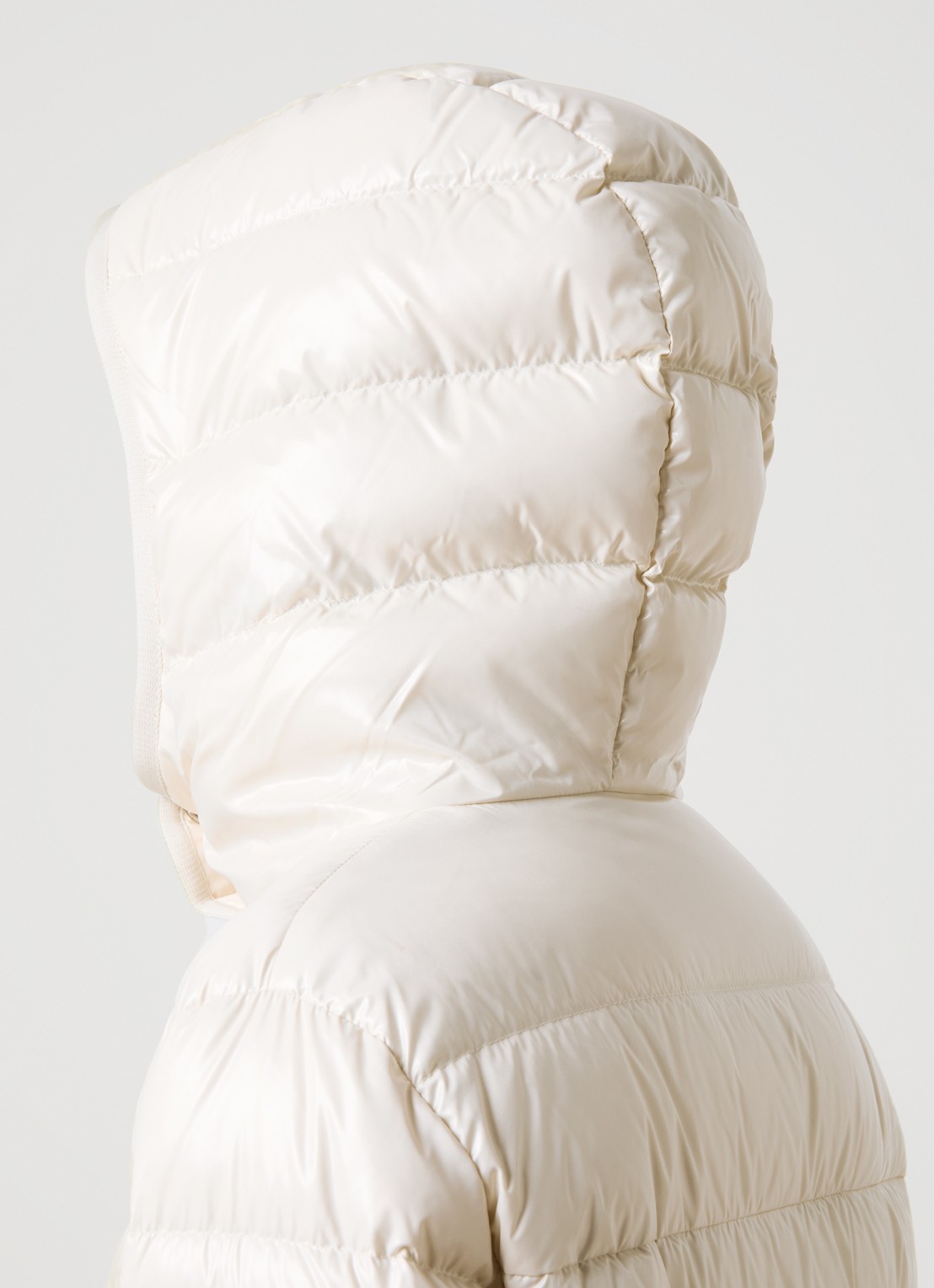 Moncler Barante gewatteerde jas met donsvulling en capuchon - detail 6 gebroken wit
