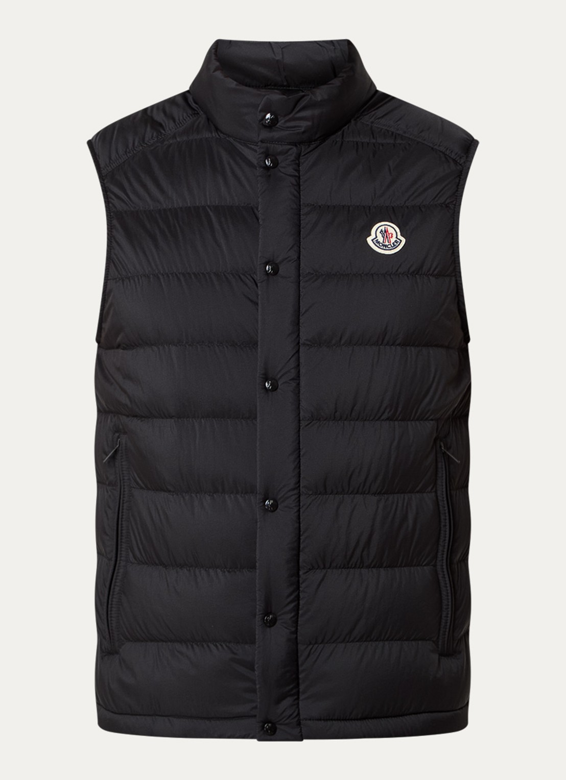 Moncler Barthe gewatteerde bodywarmer met donsvulling en logo - voorkant 5 zwart
