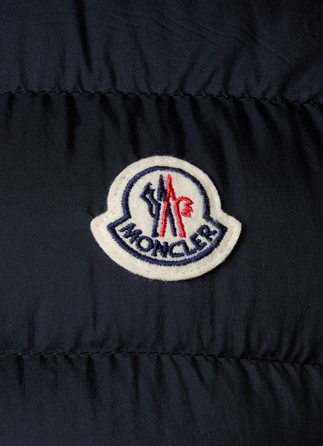 Moncler Barthe gewatteerde bodywarmer met donsvulling en logo - detail 4 donkerblauw