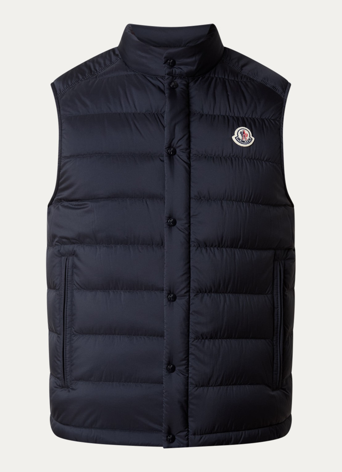 Moncler Barthe gewatteerde bodywarmer met donsvulling en logo - voorkant 5 donkerblauw