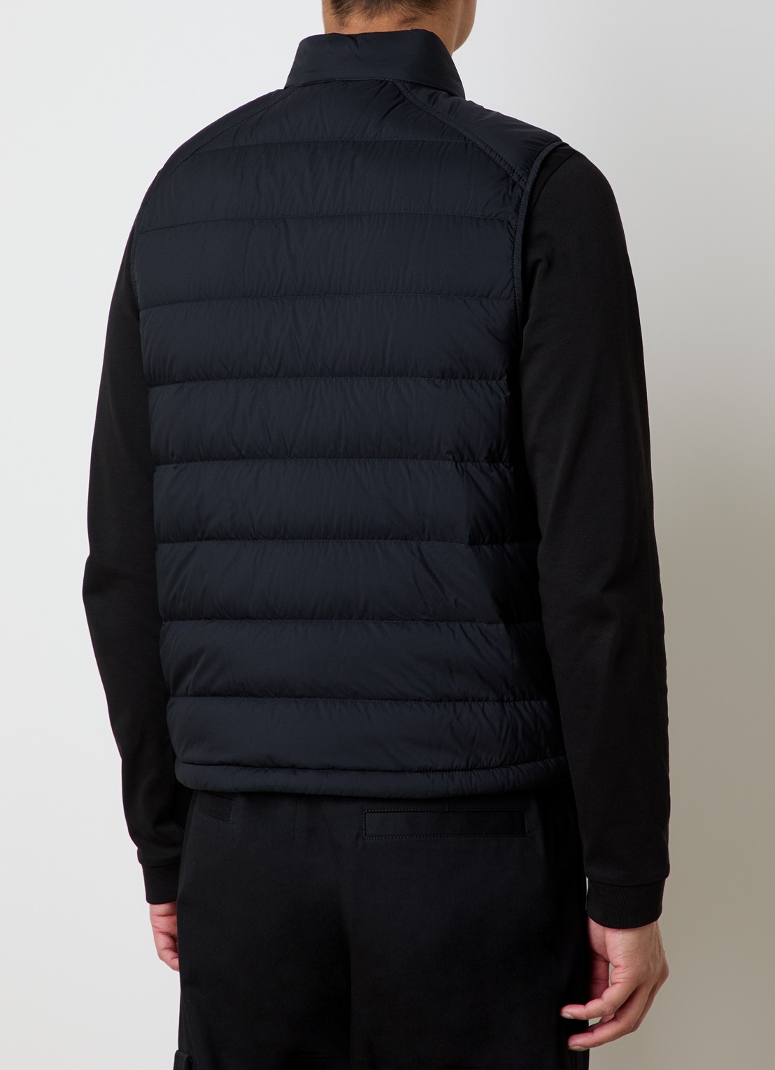 Moncler Barthe gewatteerde bodywarmer met donsvulling en logo - achterkant zwart