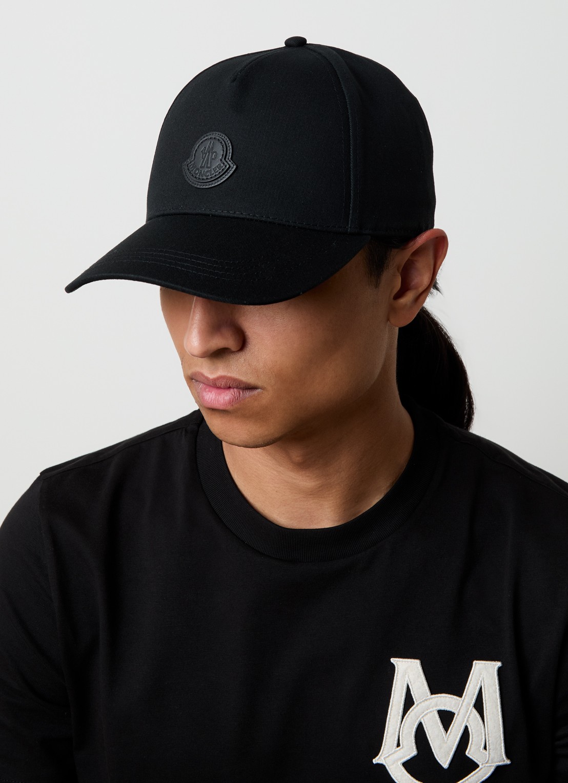 Moncler Baseball pet met logo - voorkant 3 zwart
