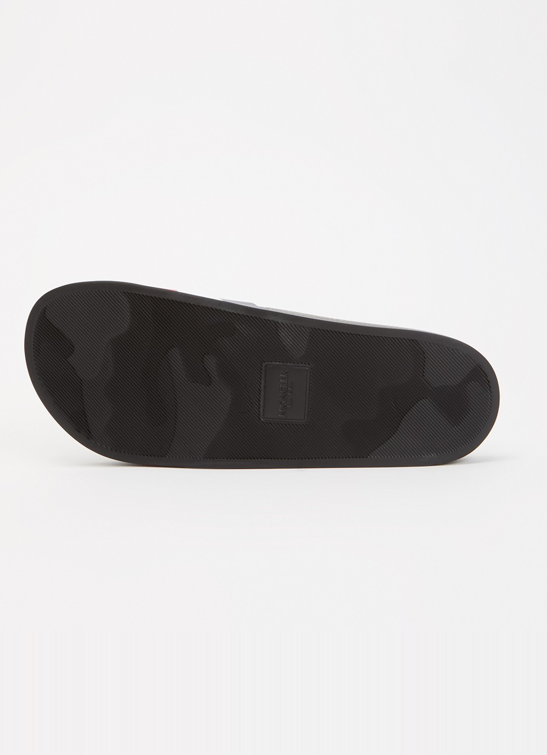 Moncler Basile slipper met streepprint en logo - detail 3 zwart
