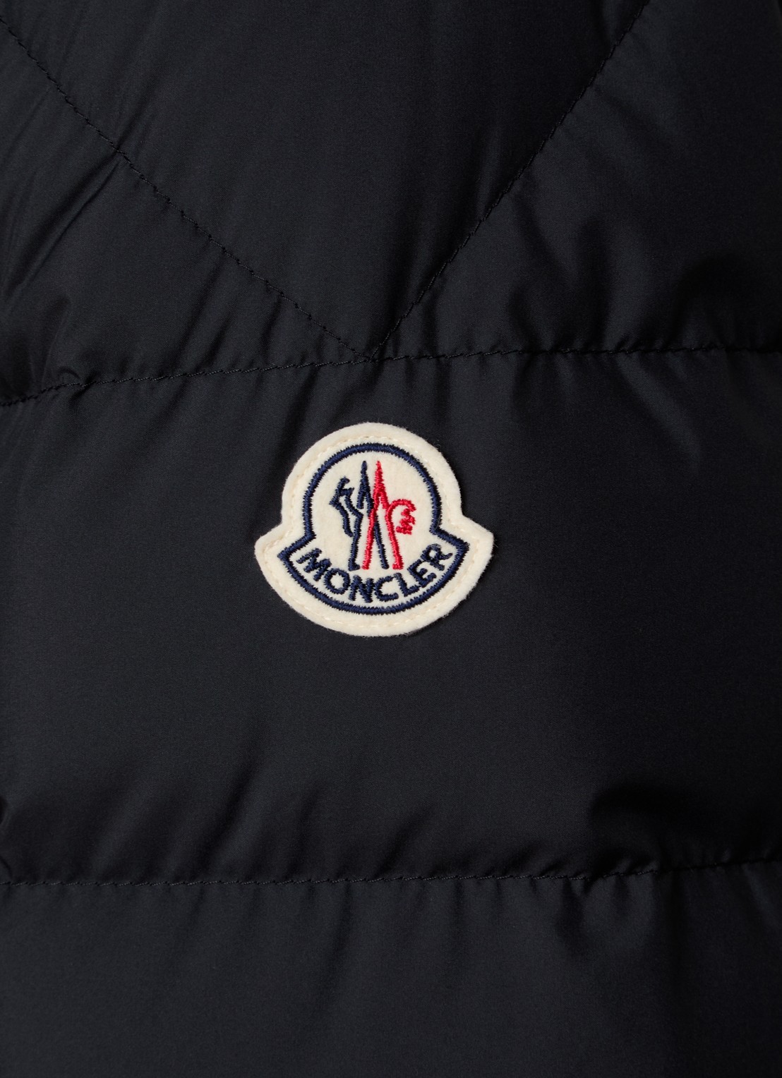 Moncler Baudinet puffer jack met donsvulling en logo - detail 6 zwart