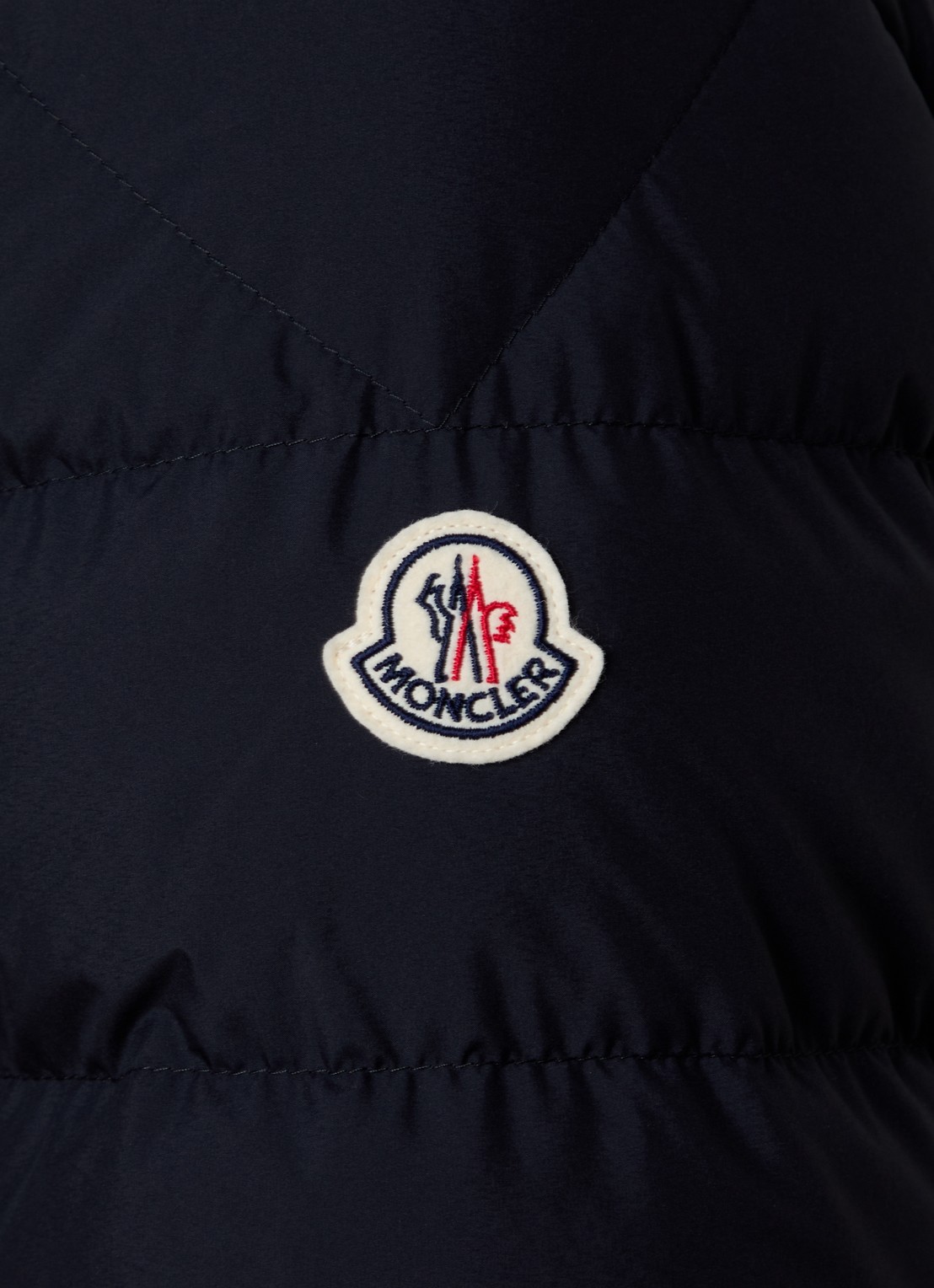 Moncler Baudinet puffer jack met donsvulling en logo - detail 4 donkerblauw