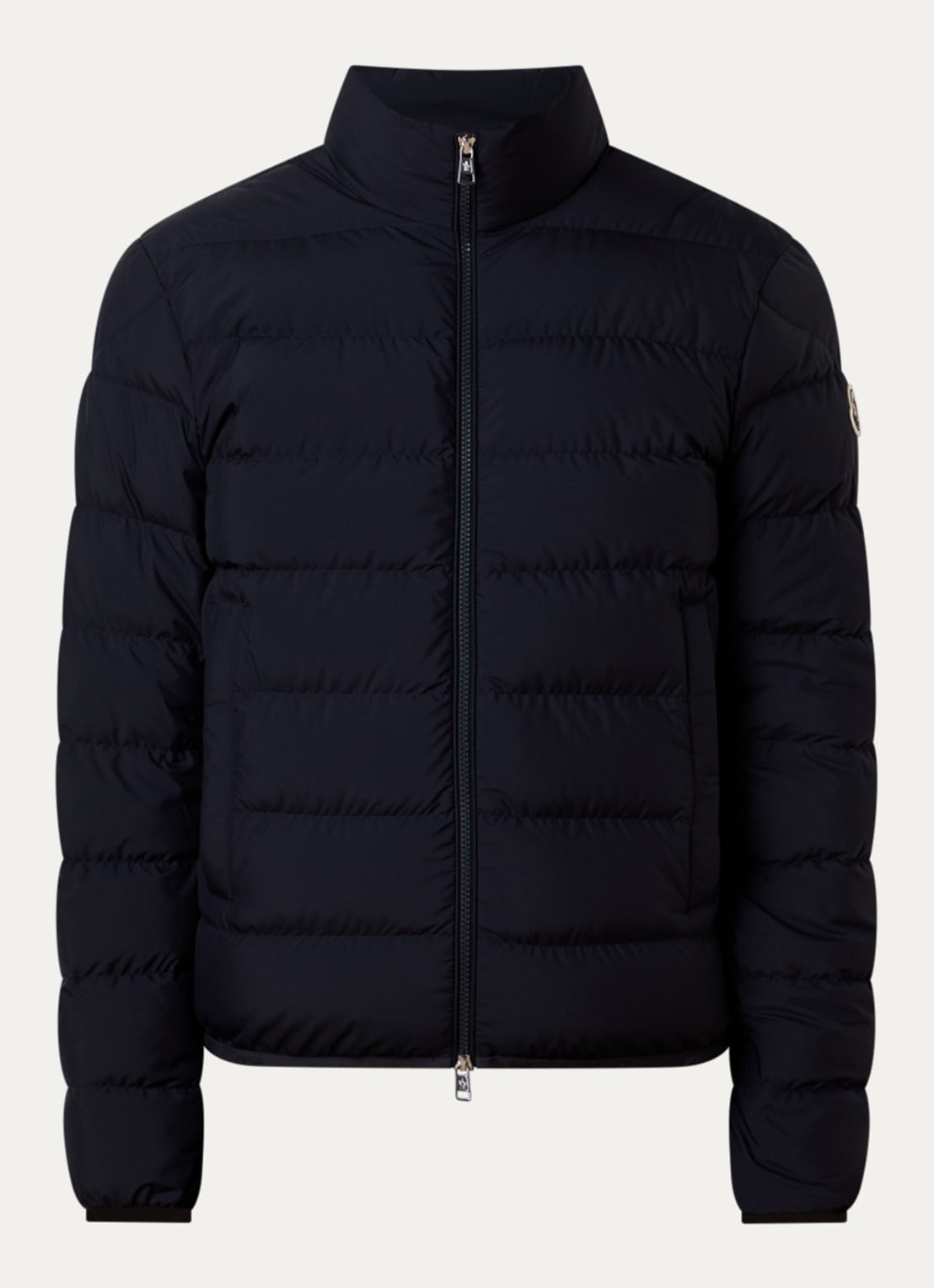 Moncler Baudinet puffer jack met donsvulling en logo - voorkant 5 donkerblauw