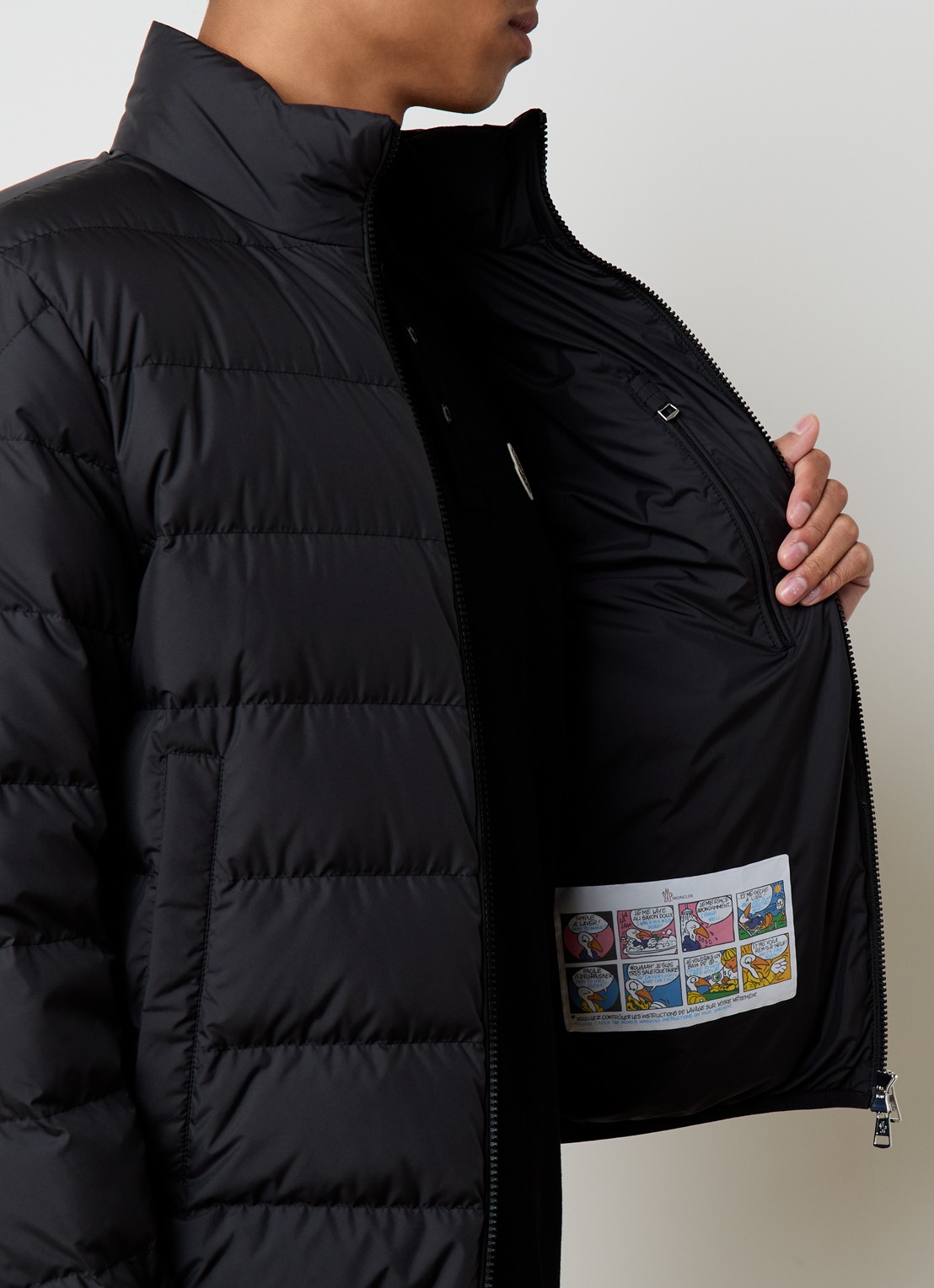 Moncler Baudinet puffer jack met donsvulling en steekzakken - detail 3 zwart