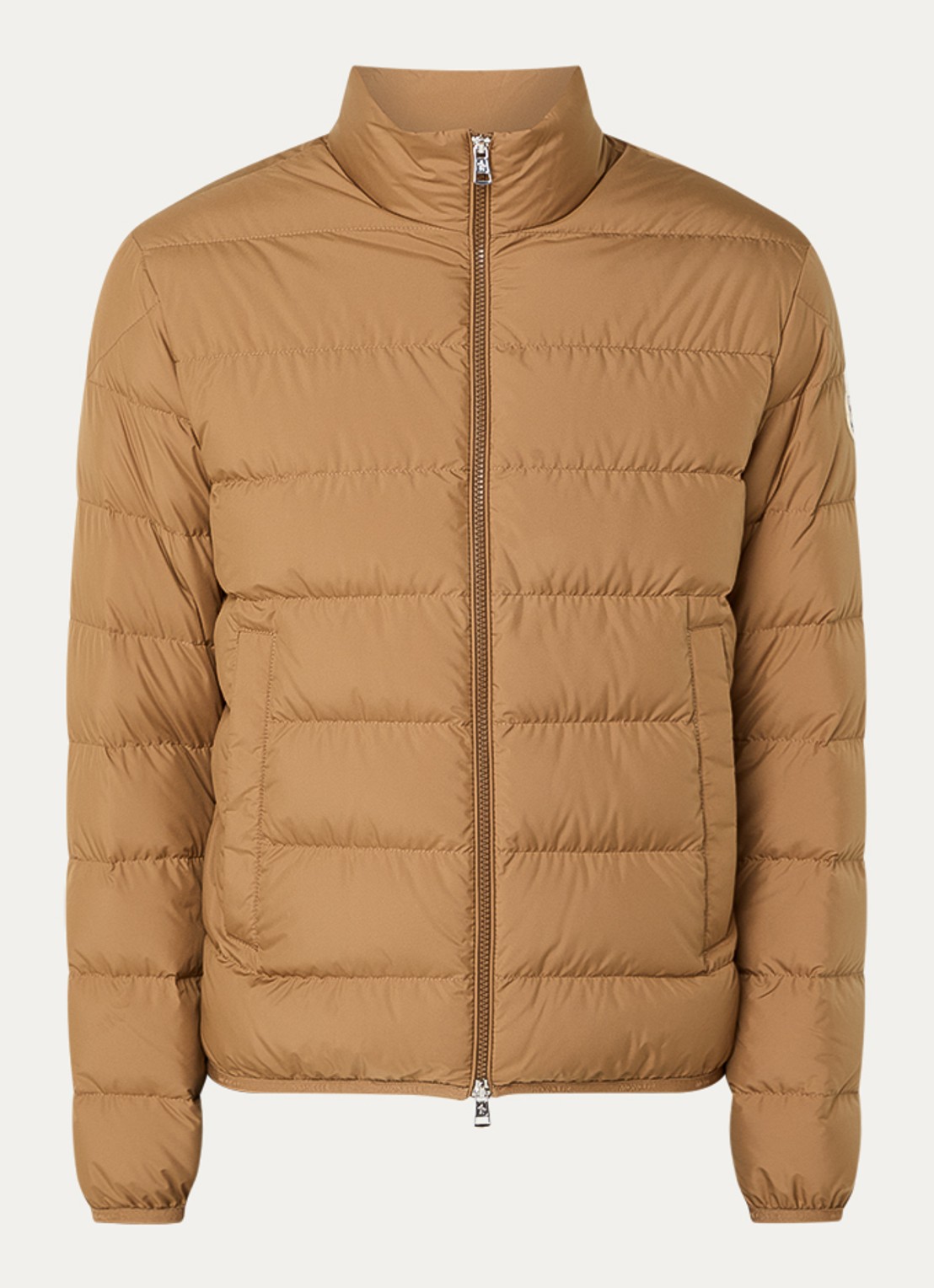 Moncler Baudinet puffer jack met donsvulling en steekzakken - voorkant 4 zand