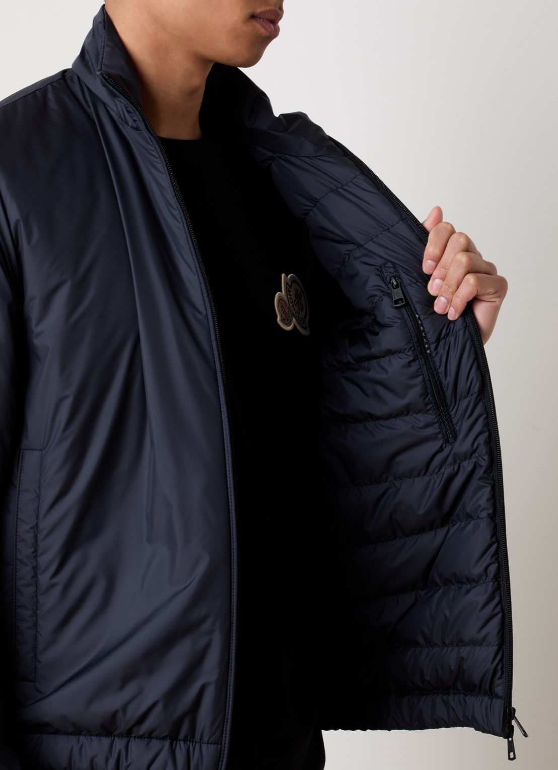 Moncler Berre gewatteerd jack met donsvulling - detail 3 donkerblauw