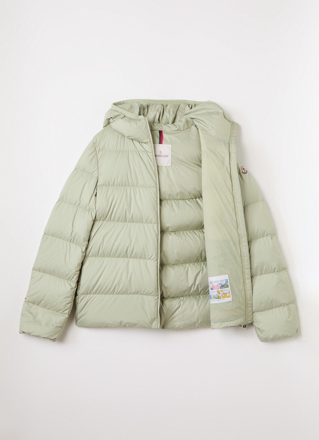 Moncler Beulah puffer jack met donsvulling - voorkant 3 lindegroen