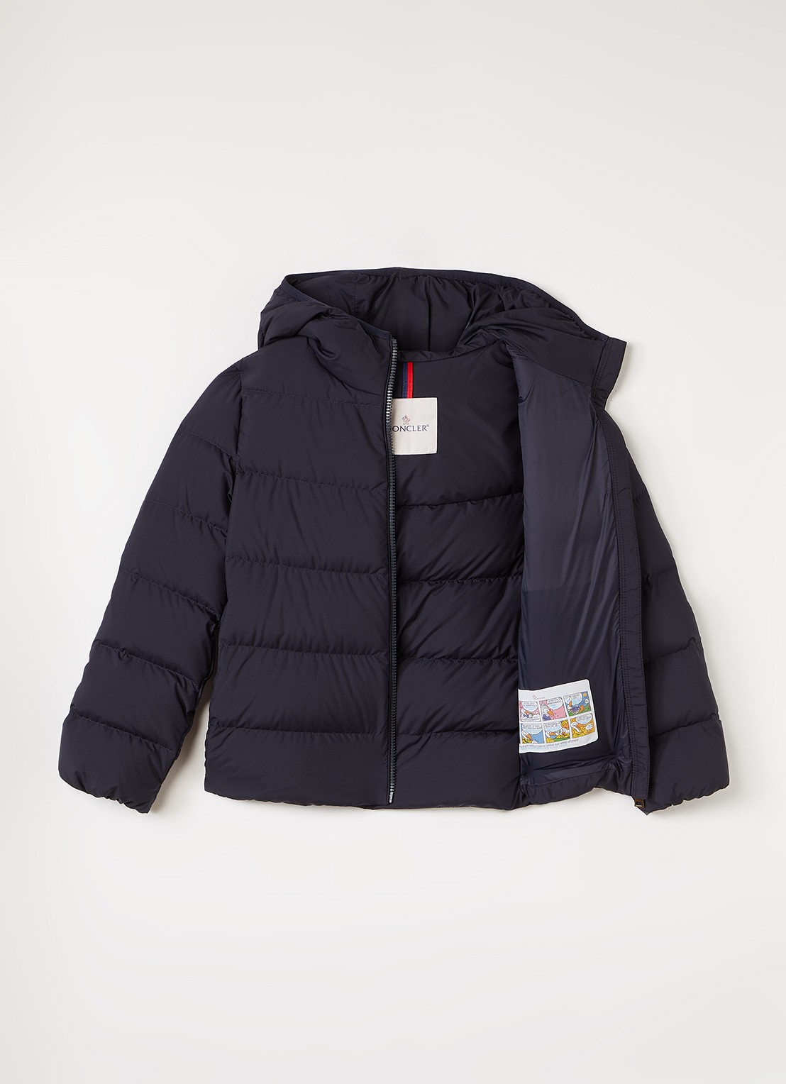 Moncler Beulah pufferjack met donsvulling en steekzakken  - voorkant 2 donkerblauw