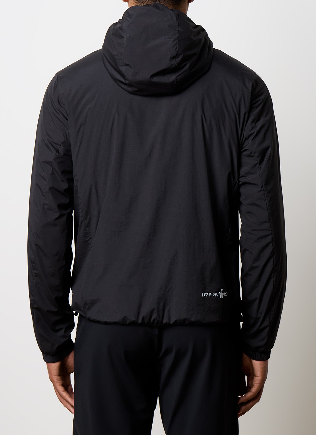 Moncler Bissen windjack met logo en capuchon  - achterkant 6 zwart