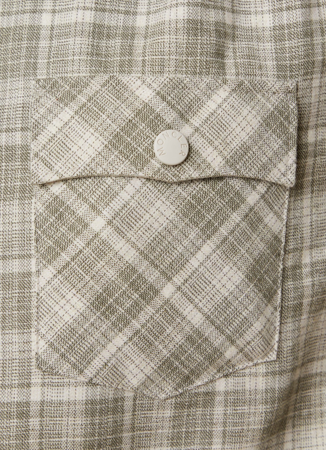 Moncler Blouse met ruitdessin en borstzakken - detail 5 mosgroen